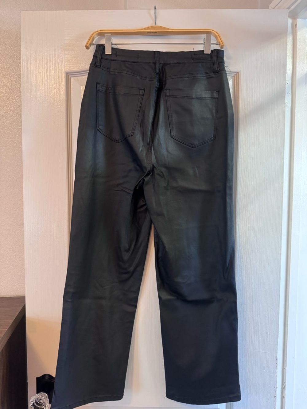 Blank NYC Women’s Baxter Pant - Black Faux Leather Straight / Wide leg